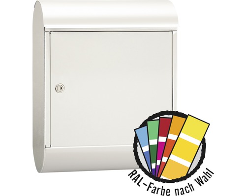 Boîte aux lettres MEFA en acier revêtu par poudre lxhxp 340/430/150 mm MEFA Topaz 844 en couleur RAL au choix avec compartiment pour les journaux retrait par l'avant