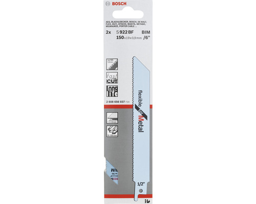 Bosch Lame de scie sabre S 922 BF, lot de 2