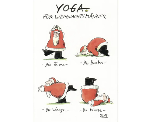 Carte de noël Yoga für Weihnachtsmänner 10,5x14,8 cm