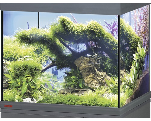 Aquarium, bac en verre EHEIM GB 82 vivalineLED 126 env. 81 x 36 x 40 cm, env. 126 l, uniquement avec cache supérieur anthracite sans éclairage ni autre élément technique, sans contenu