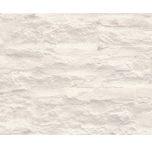 Weiße Backsteintapete mit unebener Oberfläche