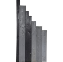 Éléments de clôture en bois dans différentes nuances de gris