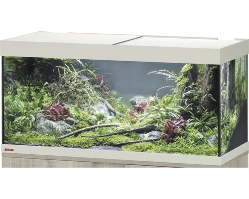 Aquarium EHEIM Vivaline 180 avec éclairage à LED, chauffage, filtre sans meuble bas chêne