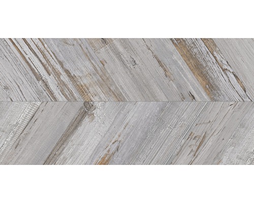 Dekorative graue Wand- und Bodenfliesen im Fischgrätenmuster