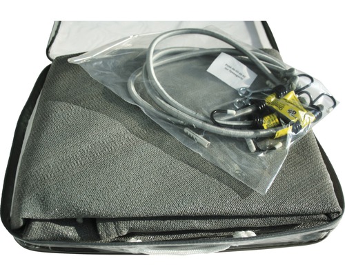Transporttasche mit Schutzmatte, Spanngurten und Befestigungsmaterial