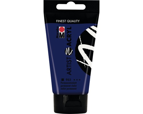 Peinture acrylique Marabu Artist Acryl violet permanent 951 75 mlml Tube de peinture acrylique pour artistes Marabu violet permanent