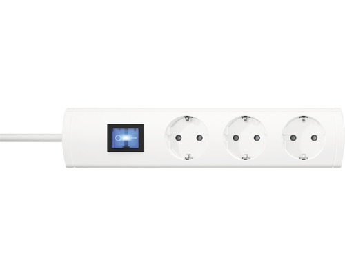 Bloc multiprise USB 3 emplacements avec interrupteur, 90° H05VV-F3G1,5 blanc 1,4 m UNOversal