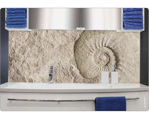 Panneau mural salle de bains mySPOTTI aqua Fossile 140x45 cm