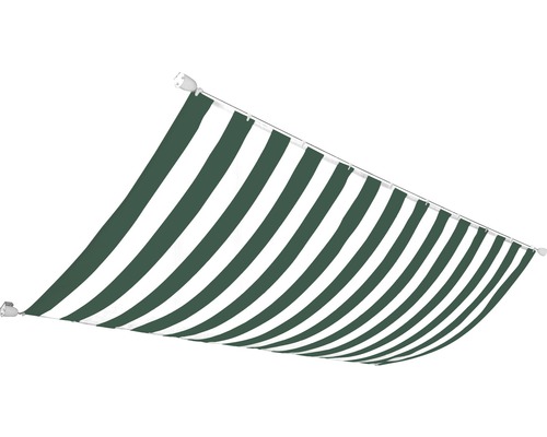 Markise mit grün-weißen Streifen