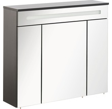 Spiegelschrank FACKELMANN Kara 80 x 22,5 x 70 cm anthrazit 3-türig LED IP 20