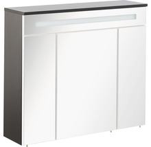 Spiegelschrank FACKELMANN Kara Chess 80 x 22,5 x 70 cm anthrazit 3-türig LED IP 20