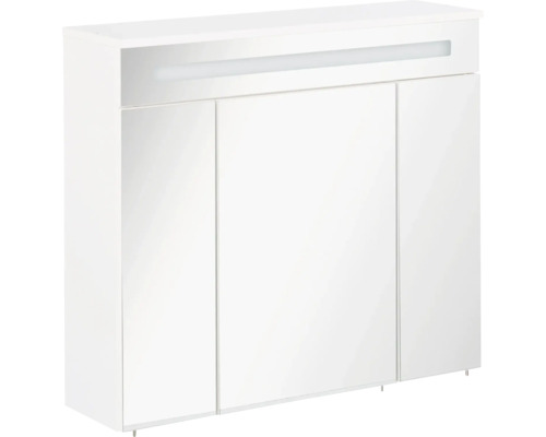 Armoire de toilette FACKELMANN Kara 80 x 22,5 x 70 cm blanc 3 portes led IP 20