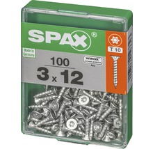 Vis Spax 3 x 12 millimètres, 100 pièces par paquet