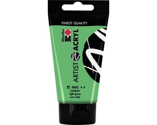 Peinture acrylique Marabu Artist Acryl vert lumineux 960 75 ml Tube de peinture acrylique Marabu Artist vert clair