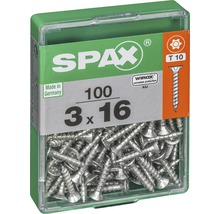 Vis Spax 3 x 16 millimètres, 100 pièces par paquet