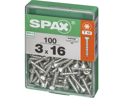 Vis Spax 3 x 16 mm, 100 pièces par paquet