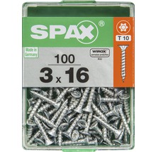 Vis Spax 3 x 16 millimètres, 100 pièces dans la boîte