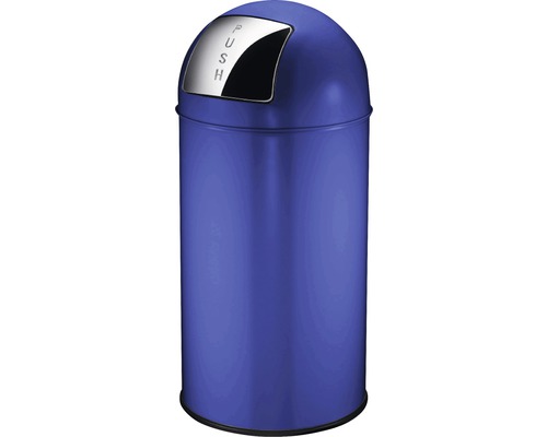Poubelle avec couvercle basculant Pushcan 40 litres bleu