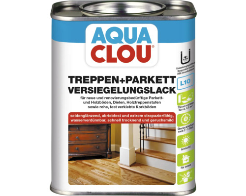Clou Treppen- und Parkettversiegelung L10 750 ml Aqua Clou Treppen plus Parkett Versiegelungslack Dose