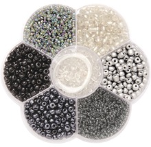 Perlenmix schwarz/silber