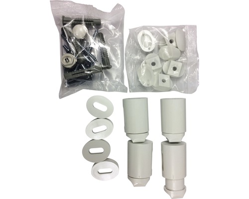 Befestigungsmaterial und Zubehör für Sanitärinstallationen in Verpackung