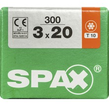 Paquet de vis Spax 3 x 20 millimètres, 300 pièces