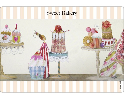 Küchenrückwand mySPOTTI pop Sweet bakery 59x41 cm Sweet Bakery Dekoration mit Backwaren und Figuren