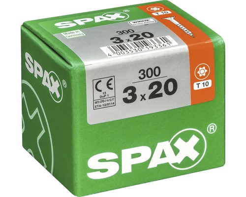 Emballage de vis Spax 3 sur 20 millimètres