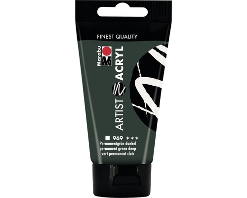 Peinture acrylique pour artiste Marabu Artist Acryl 969 vert permanent foncé 75 ml