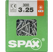 Paquet de 300 vis à tête fraisée Spax 3 x 25 millimètres avec entraînement Torx T10