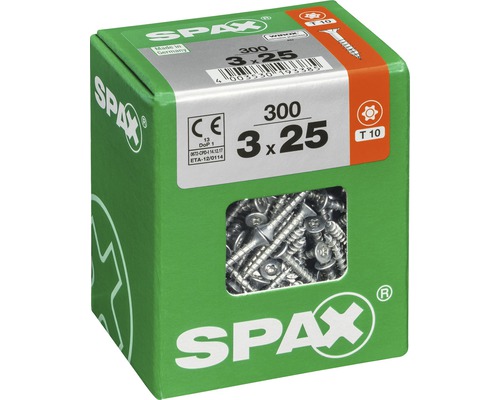 Vis Spax 3x25 millimètres en emballage vert