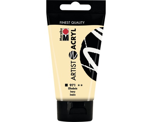 Peinture acrylique Marabu Artist Acryl ivoire 971 75 ml Tube de peinture acrylique Marabu Artist ivoire