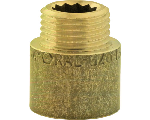 Hahnverlängerung messing ½"x20mm Messingfitting mit Gewinde