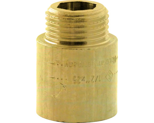 Hahnverlängerung messing ½"x25mm Messingfitting mit Gewinde und Innensechskant