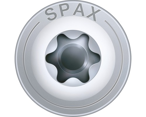 Gros plan d'une tête de vis Spax