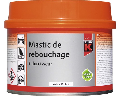 Mastic de rebouchage Auto K avec durcisseur en pot