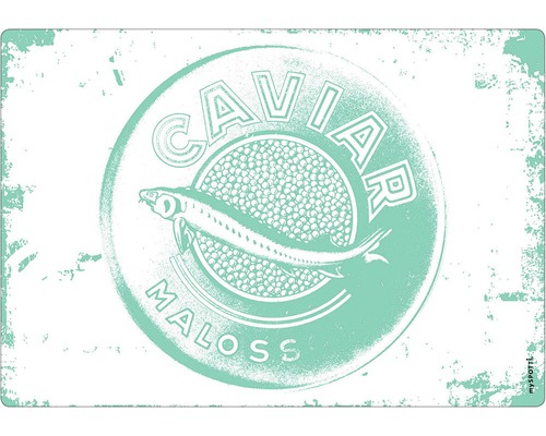 Küchenrückwand mySPOTTI pop Caviar aqua 59x41 cm Dekorative Metallplatte mit Caviar Maloss Motiv