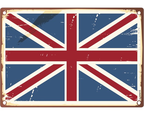 Küchenrückwand mySPOTTI pop United King. 59x41 cm Dekoratives Metallschild mit der Flagge des Vereinigten Königreichs im Retro-Stil
