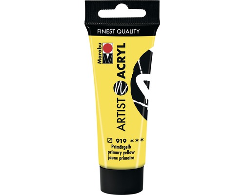 Peinture acrylique pour artiste Marabu Artist Acryl 919 jaune primaire 22 ml