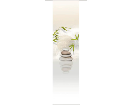 Poster enroulable décoratif avec cairn et motif de bambou