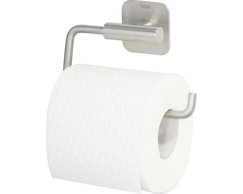 Porte papier toilette en métal avec rouleau de papier et logo Tiger