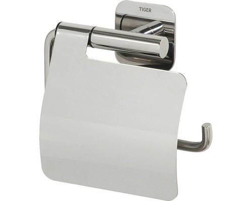Porte-papier toilette Colar avec couvercle en acier inoxydable poli