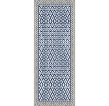 Teppich mit blauem Sternmuster und Bordüre