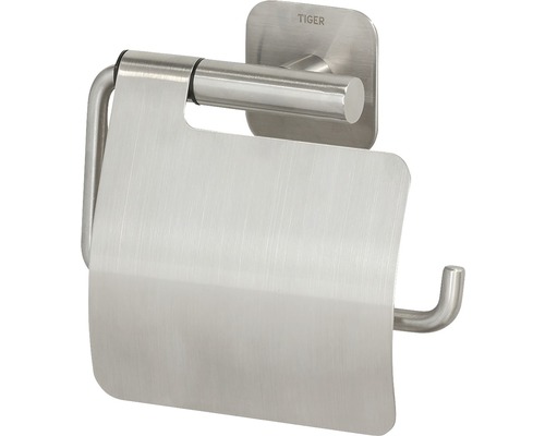 Porte-papier toilette Colar avec couvercle en acier inoxydable brossé