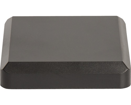 Pfostenkappe GroJa Merano 7 x 7 cm anthrazit Schwarzer eckiger Kabelkanal aus Kunststoff