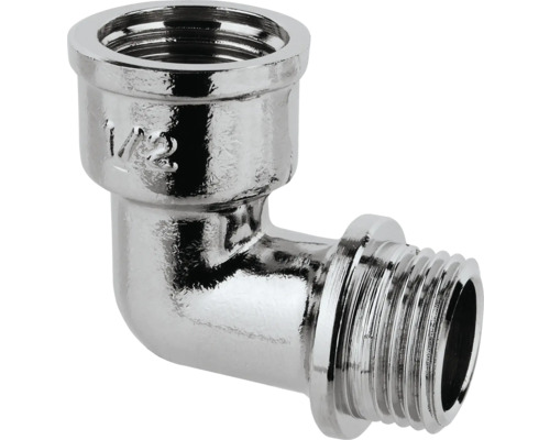 Raccord à visser angle 90° 1/2" IG/AG en laiton chromé Raccord à visser angle 90° 1/2" IG/AG en laiton chromé