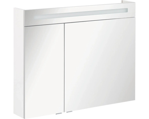 Armoire de toilette FACKELMANN B.clever 90 x 16 x 71 cm blanc 2 portes led IP 20