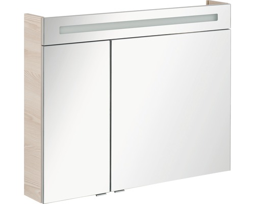 Spiegelschrank FACKELMANN B.clever 90 x 16 x 71 cm alaska esche 2-türig LED IP 20