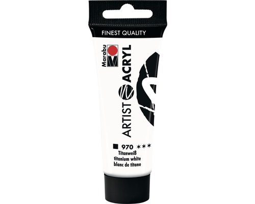 Peinture acrylique pour artiste Artist Marabu 970 blanc titane 22 ml