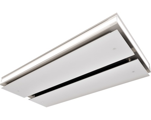 Hotte plafond Riola largeur x profondeur 109 x 54 cm acier inoxydable blanc Plafonnier suspendu avec panneaux
